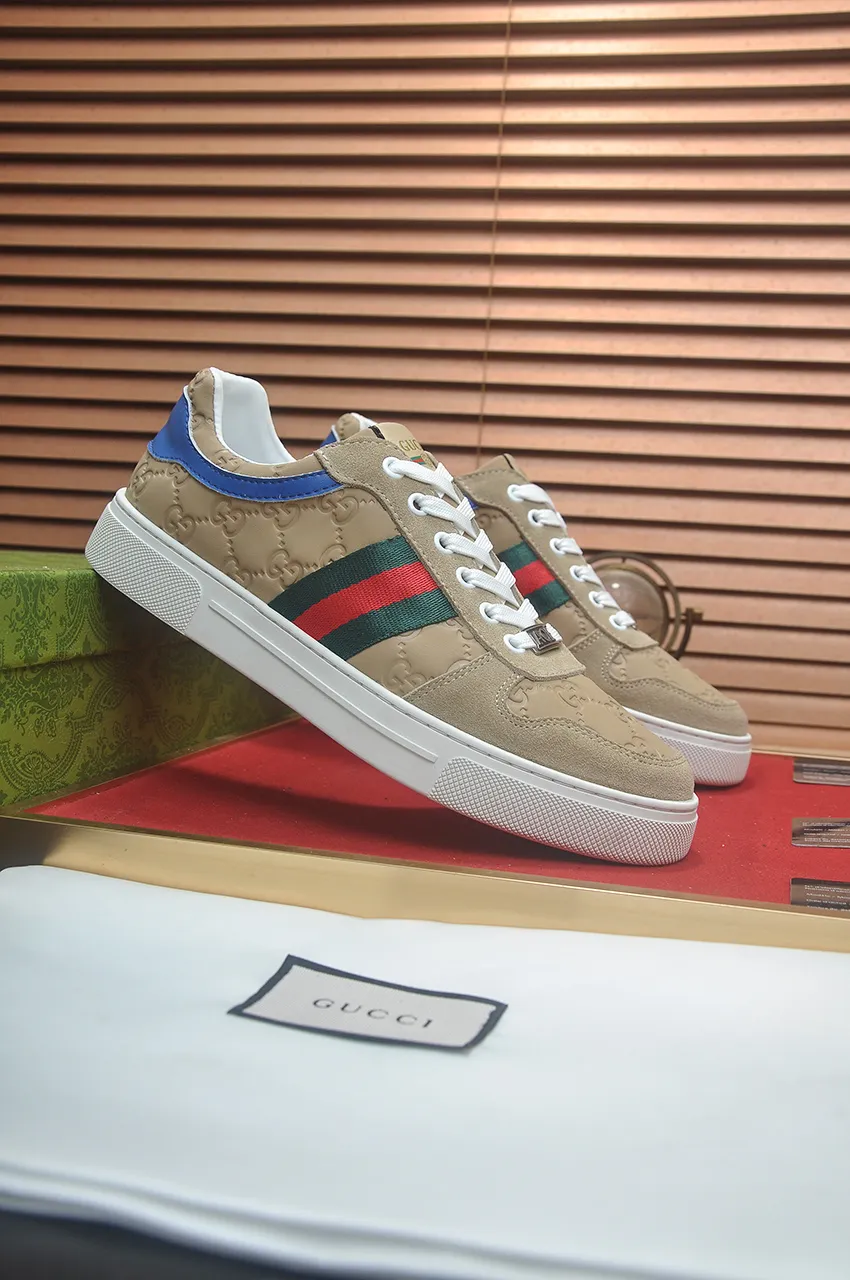 Men's men's shoes💰440💶[GUCCI] official website 1:1 men's sports shoes are now on the market. They are made of original fabric + water-dyed sheepskin lining, plus the official website original 1:1 comfortable outsole. Fashionable and versatile, super comfortable and breathable. Standard shoe size 38/45 (custom-made size 45 is non-refundable)